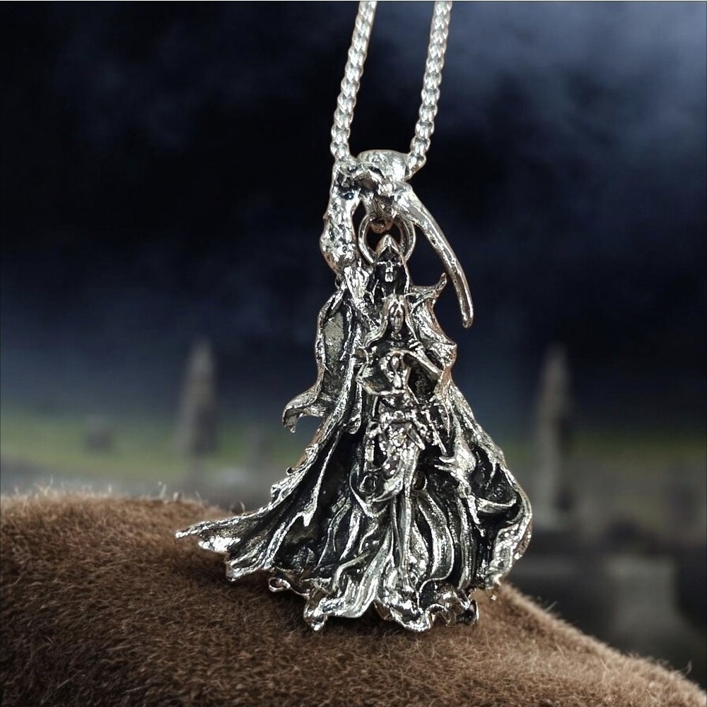 Scythe of Death Pendant‎ Devil Angel Necklace Unisex Fashion Jewelry Chain Gift